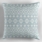 Aztec Ess3 Wt on Blue Pillow